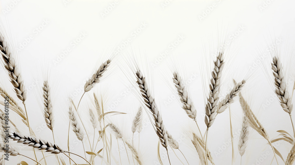 Fototapeta premium Spikelets of wheat isolated on white background