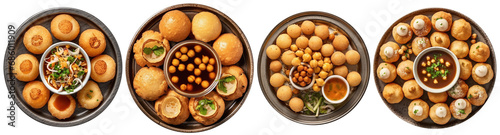 Indian Pani Puri with Indian dipping sauce on a plate