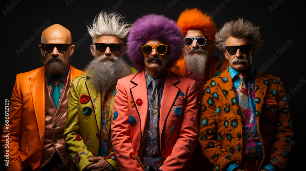 Whimsical Beard Brigade. Quirky Whisker Warriors Whimsical Beard Brigade. Quirky Whisker Warriors