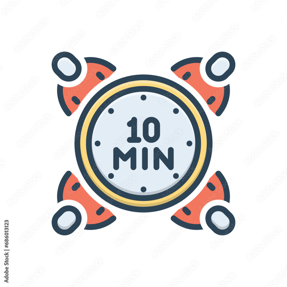 Color illustration icon for minutes 