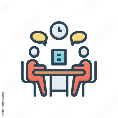 Color illustration icon for meet 