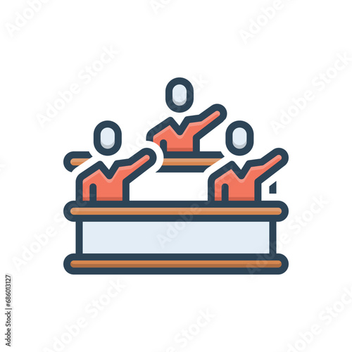 Color illustration icon for participation 