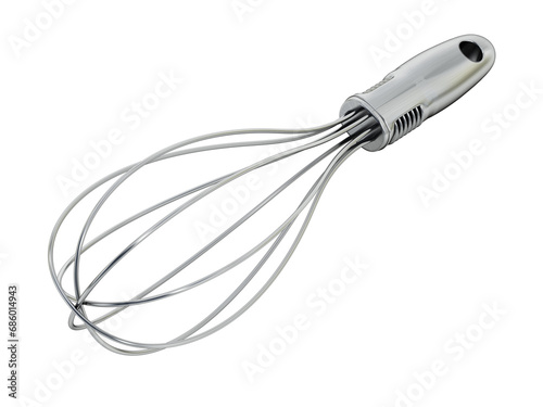 Balloon whisk isolated on transparent background. 3D illustration photo
