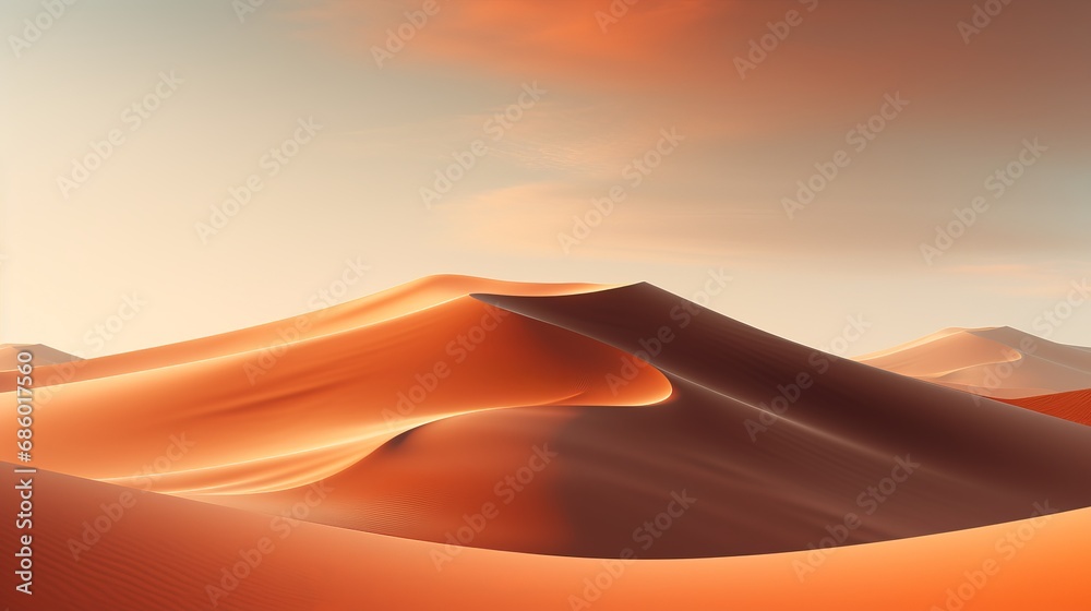 Desert Landscape with Golden Sand Dunes Wallpaper
