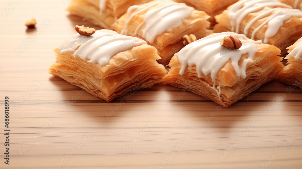 Fototapeta premium Lemon Curd Cream Cheese Puff Pastry