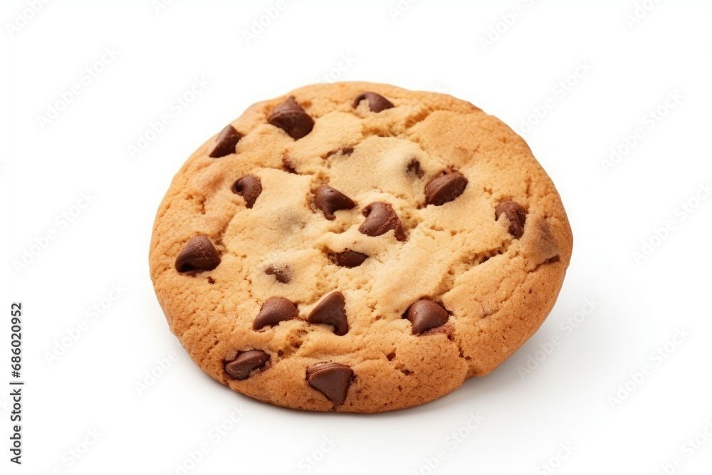 Chocolate chip cookie isolated on white Chocolate chip cookie isolated on white