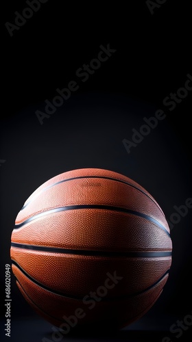 Close-up portrait of a basketball ball against white background with space for text, background image, AI generated © Hifzhan Graphics