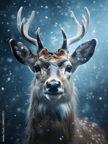 Clean blank background, Christmas reindeer © wonderisland