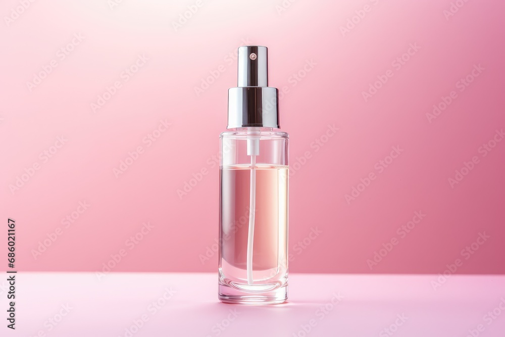 Hydrating serum for skin pink pastel backdrop Hydrating serum for skin pink pastel backdrop