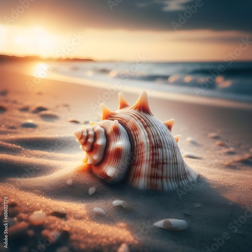 Shellfish on the sandy beach