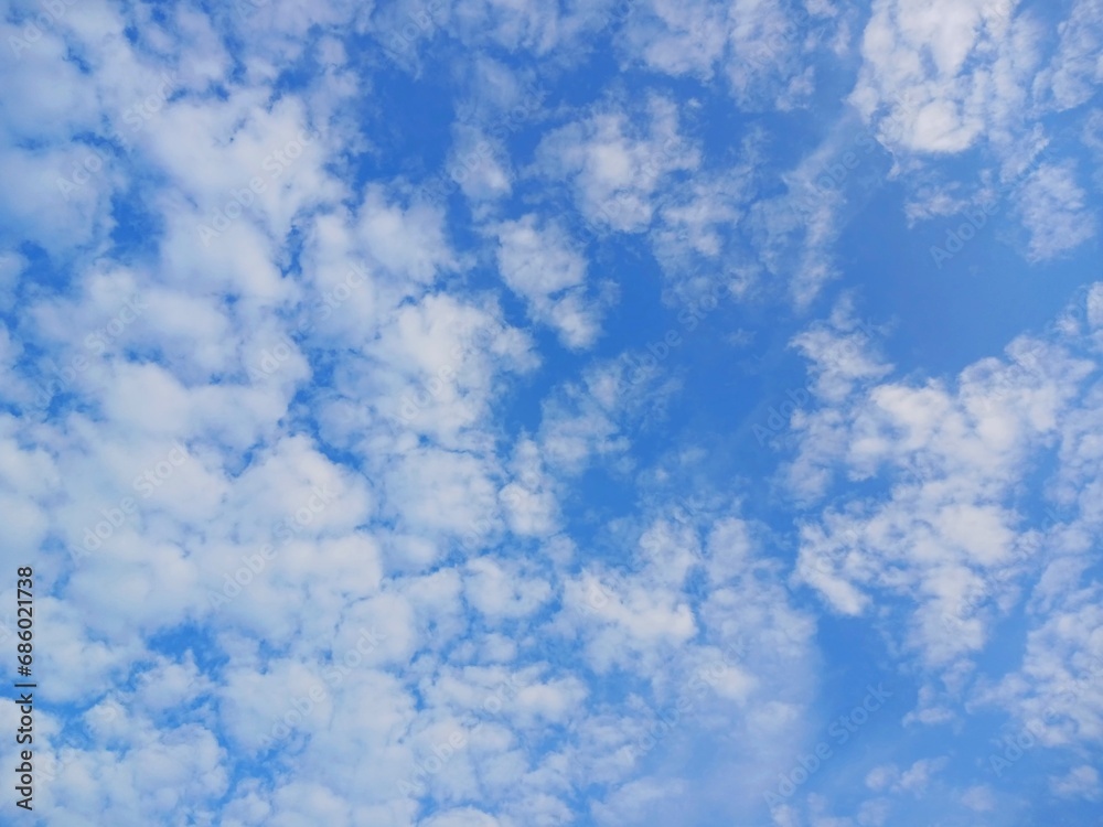 The soft blue sky is beautiful and luxurious. View of blue clouds. The soft blue sky is beautiful and luxurious. View of blue clouds.