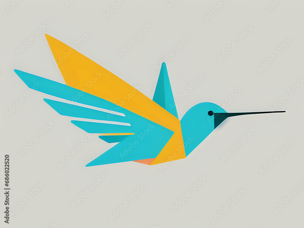 Obraz premium gelb grüner Kolibri