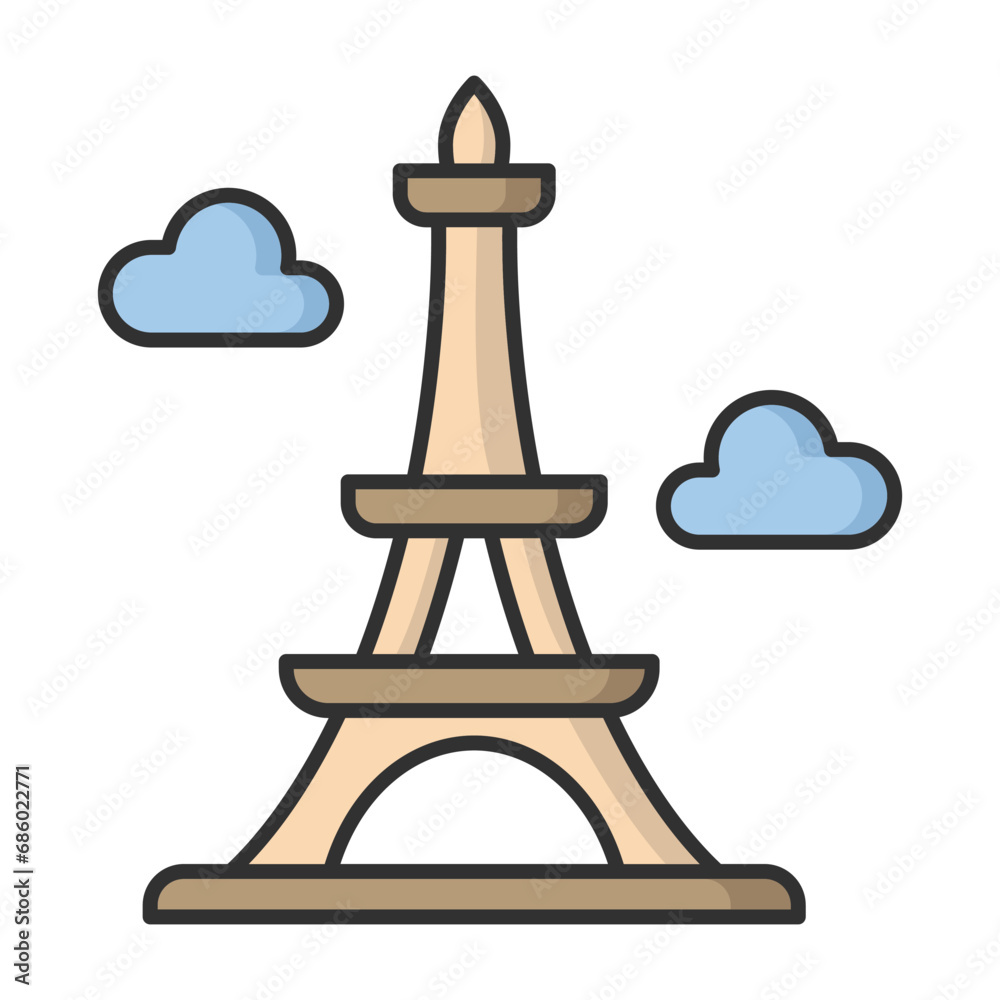 Eiffel tower icon vector on trendy design Eiffel tower icon vector on trendy design