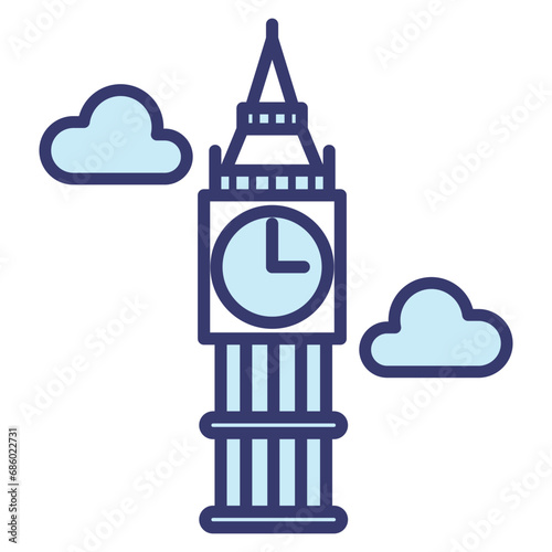 Big ben icon vector on trendy design