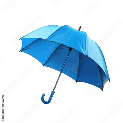 Blue Umbrella Isolated on Transparent or White Background, PNG