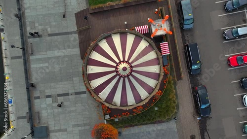 Top view of spinning carousel photo