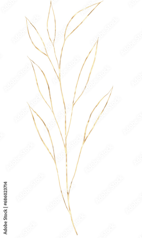 Luxury Watercolor Gold Glitter Leaves Luxury Watercolor Gold Glitter Leaves