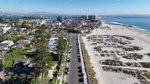 Conorado Beach At San Diego In California United States. Paradise Beach Scenery. Seascape Harbor. Conorado Beach At San Diego In California United States. photo