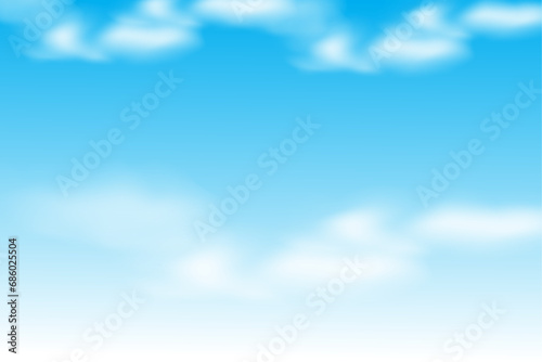 Background with white clouds on blue sky vector design.