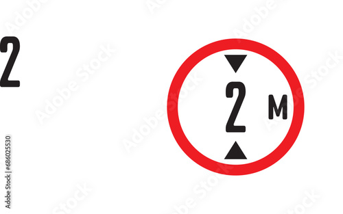 Wallpaper Mural Red Warning Sign hirht  2m / meter: Graphic Design Icon with White Background Torontodigital.ca
