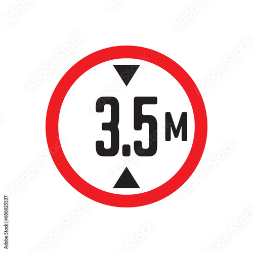 Wallpaper Mural Red Warning Sign hirht  3.5m / meter: Graphic Design Icon with White Background Torontodigital.ca
