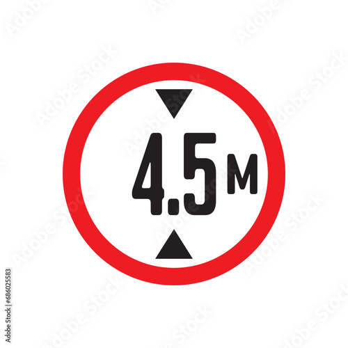 Wallpaper Mural Red Warning Sign hirht  4.5m / meter: Graphic Design Icon with White Background Torontodigital.ca