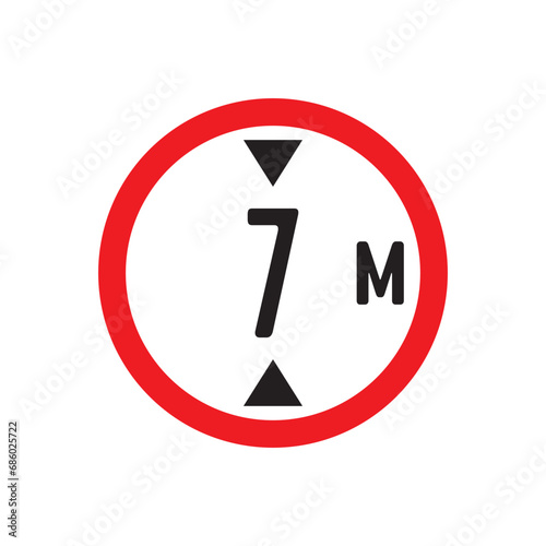 Wallpaper Mural Red Warning Sign hirht  7m / meter: Graphic Design Icon with White Background Torontodigital.ca