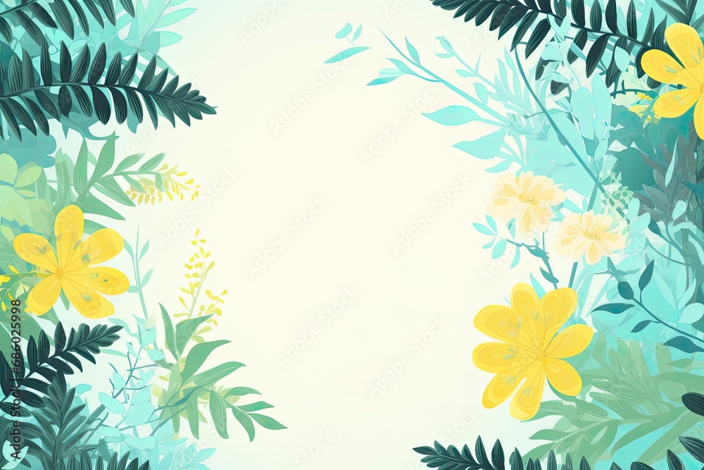 Fresh Ferns and Green Flowers Spring Sale Banner