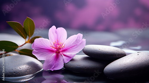 spa stones and orchid  Harmony of Elements  Water  Stones  and Purple Orchids - A Feng Shui and Zen Meditation Concept  Zen Serenity  Stacked Stones and Purple Orchids - A Feng Shui Harmony Pillar