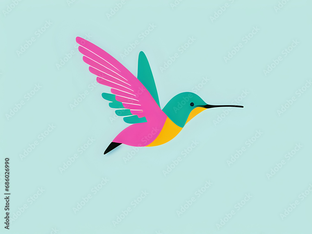 Obraz premium pink grüner Kolibri