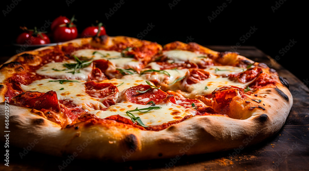 Comida Italiana - Pizza margarita - Pizza napolitana - Albahaca, mozzarella, queso, tomate, cherrys