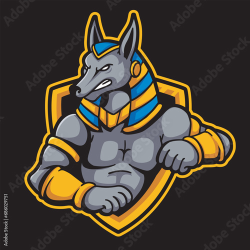 anubis vector mascot logo design with modern illustration concept