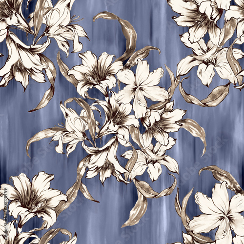 watercolor floral painting, wallpaper, for textile, home decor...