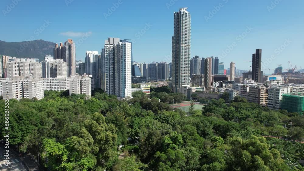 Drone Aerial Skyview in Kowloon City San Po Kong, a busy street with crowded people and an old densely residential and commercial downtown district located in Hong Kong, between Kai Tak To Kwa Wan Drone Aerial Skyview in Kowloon City San Po Kong, a busy street with crowded people and an old densely residential and commercial downtown district located in Hong Kong, between Kai Tak To Kwa Wan
