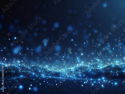blue glowing particle abstract bokeh background