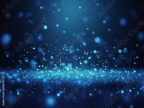 blue glowing particle abstract bokeh background
