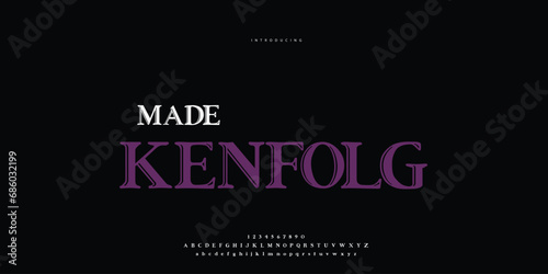Hand drawn elegant alphabet letters font and number. Classic Lettering Minimal Fashion Designs. Typography modern Sen serif fonts regular decorative vintage concept. vector illustration