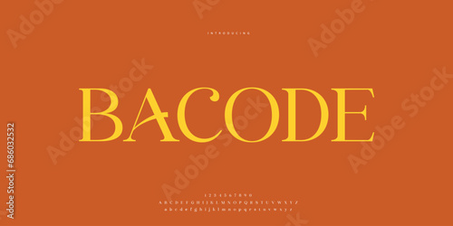 Hand drawn elegant alphabet letters font and number. Classic Lettering Minimal Fashion Designs. Typography modern Sen serif fonts regular decorative vintage concept. vector illustration