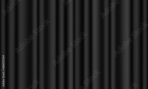 Black curtain background. Theatrical drapes. Black fabric. Wavy silk background.