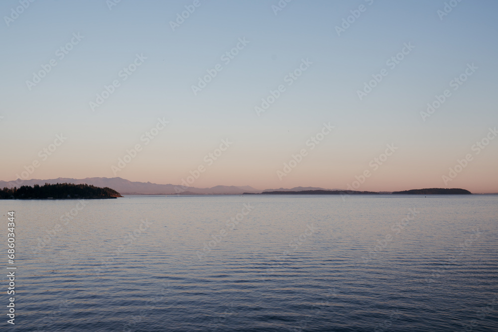 Sunset from Lummi Island in the San Juan Islands in Washington 