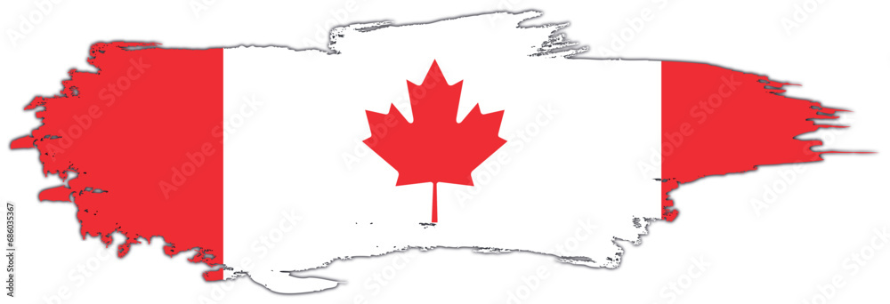 Canada flag on brush paint stroke.
Canada flag on brush paint stroke.