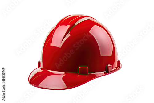 Red hard hat clipping path On Transparent Background