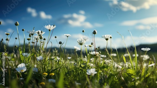 Spring Grass Flowers Beautiful Day, HD, Background Wallpaper, Desktop Wallpaper 