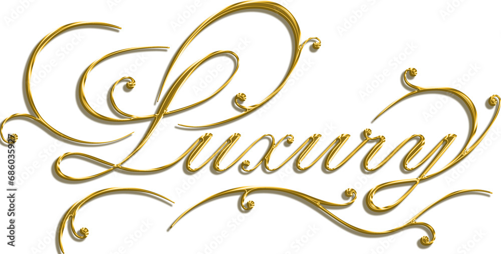 Ornate gold name luxury letters