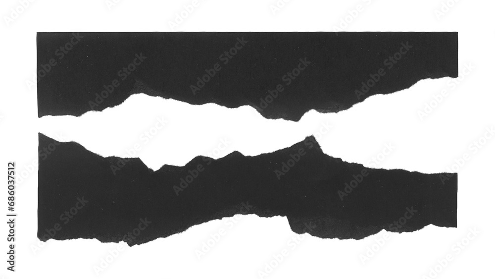 Set of torn and ripped paper stripes, lines from black paper in Y2K retro style, png isolated pieces on transparent background Set of torn and ripped paper stripes, lines from black paper in Y2K retro style, png isolated pieces on transparent background