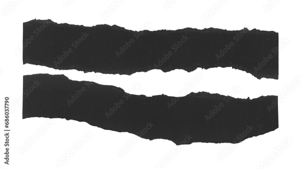 Set of torn and ripped paper stripes, lines from black paper in Y2K retro style, png isolated pieces on transparent background Set of torn and ripped paper stripes, lines from black paper in Y2K retro style, png isolated pieces on transparent background