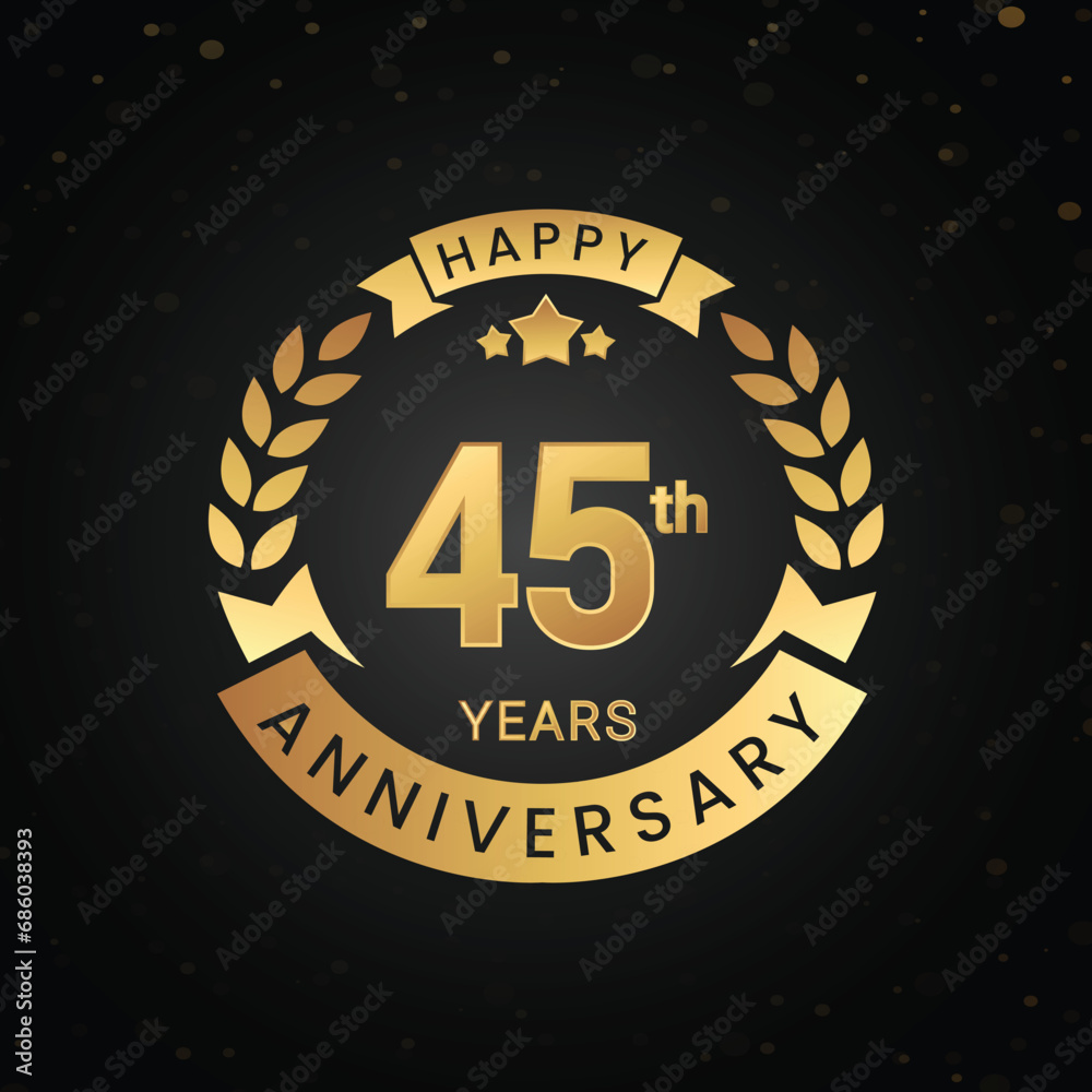 Fototapeta premium Elegance Personified Custom 45th Anniversary Image Design in High-Resolution Vector 