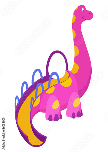 Inflatable bouncy slide icon. Bright and fun playground for childhood activity in the park. Summer amusement activity space. Equipment for kids, vector illustration