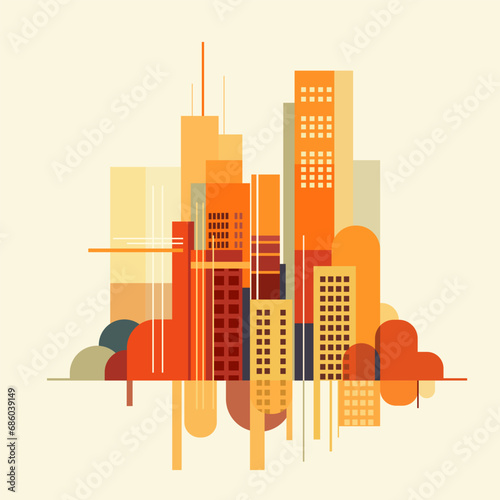 Abstract geometric illustration of buildings in a big city