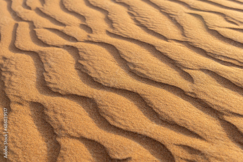 sunset light on golden desert dunes. desert pattern